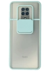 Newface Xiaomi Redmi Note 9 Pro Kılıf Palm Buzlu Kamera Sürgülü Silikon - Turkuaz