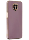 Newface Xiaomi Redmi Note 9 Pro Kılıf Volet Silikon - Mor