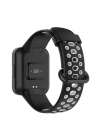 Newface Xiaomi Redmi Watch 2 Spor Delikli Kordon - Siyah-Gri