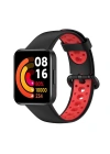 Newface Xiaomi Redmi Watch 2 Spor Delikli Kordon - Siyah-Kırmızı