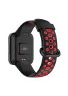 Newface Xiaomi Redmi Watch 2 Spor Delikli Kordon - Siyah-Kırmızı
