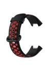Newface Xiaomi Redmi Watch 2 Spor Delikli Kordon - Siyah-Kırmızı