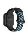Newface Xiaomi Redmi Watch 2 Spor Delikli Kordon - Siyah-Mavi