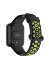 Newface Xiaomi Redmi Watch 2 Spor Delikli Kordon - Siyah-Yeşil
