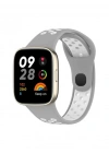Newface Xiaomi Redmi Watch 3 Spor Delikli Kordon - Gri-Beyaz
