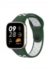 Newface Xiaomi Redmi Watch 3 Spor Delikli Kordon - Haki Yeşil-Beyaz
