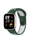 Newface Xiaomi Redmi Watch 3 Spor Delikli Kordon - Haki Yeşil-Beyaz