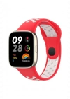 Newface Xiaomi Redmi Watch 3 Spor Delikli Kordon - Kırmızı-Beyaz