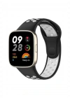 Newface Xiaomi Redmi Watch 3 Spor Delikli Kordon - Siyah-Beyaz