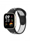 Newface Xiaomi Redmi Watch 3 Spor Delikli Kordon - Siyah-Beyaz