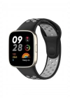 Newface Xiaomi Redmi Watch 3 Spor Delikli Kordon - Siyah-Gri