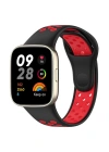 Newface Xiaomi Redmi Watch 3 Spor Delikli Kordon - Siyah-Kırmızı