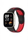 Newface Xiaomi Redmi Watch 3 Spor Delikli Kordon - Siyah-Kırmızı