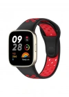 Newface Xiaomi Redmi Watch 3 Spor Delikli Kordon - Siyah-Kırmızı