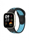 Newface Xiaomi Redmi Watch 3 Spor Delikli Kordon - Siyah-Mavi
