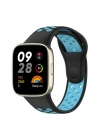 Newface Xiaomi Redmi Watch 3 Spor Delikli Kordon - Siyah-Mavi