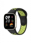 Newface Xiaomi Redmi Watch 3 Spor Delikli Kordon - Siyah-Yeşil