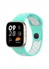 Newface Xiaomi Redmi Watch 3 Spor Delikli Kordon - Turkuaz-Beyaz