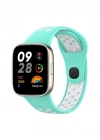 Newface Xiaomi Redmi Watch 3 Spor Delikli Kordon - Turkuaz-Beyaz