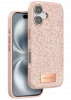 Onegif iPhone 16 Plus Bright Simli Kapak - Pembe
