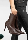 Orjen Kahverengi Cilt Streç Topuklu Bot
