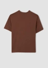 Oversize Fit Kısa Kollu Basic %100 Pamuk Tişört Kahverengi
