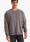 Oversize Geniş Kalıp Bisiklet Yaka Kalın Basic Düz Sweatshirt T5139AZ24AU