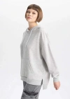 Oversize Geniş Kalıp Polo Yaka Sweatshirt