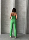 Palazzo pantolonlu alt üst takım yeşil
