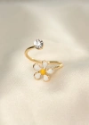 Papatya Tasarımlı Zirkon Taşlı Ayarlanabilir Yüzük