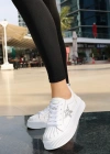 Piata Beyaz Cilt Bağcıklı Spor Ayakkabı