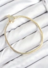 Pirinç Charm Zirkon Taşlı Taç Model Gold Renk Kadın Bileklik