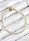 Pirinç Charm Zirkon Taşlı Yıldız Model Gold Renk Kadın Bileklik