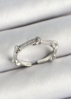 Pirinç Düğüm Figürlü Zirkon Taşlı Gümüş Renk Ayarlanabilir Kadın Yüzük