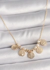 Pirinç Gold Renk 5Li Osmanlı Tuğra Figür İnci Detay Kadın Kolye