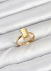 Pirinç Gold Renk Külçe Altın Model Kadın Yüzük