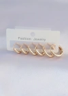 Pirinç Gold Renk Oval Küpe Seti