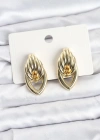 Pirinç Gold Renk Sarmal Damla Model Vintage Kadın Küpe