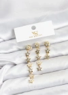 Pirinç Gold Renk Yıldız Model YSX Trio Küpe Seti