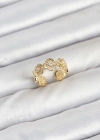 Pirinç Gold Renk Yonca Model Kadın Yüzük
