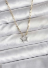 Pirinç Gold Renk Zincirli Zirkon Taşlı Minimal Yıldız Model Kadın Kolye