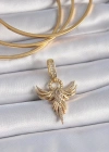 Pirinç Gold Renk Zirkon Taşlı Anka Kuşu Model Ajda Charm