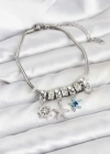 Pirinç Gümüş Renk Deniz Tema Charmlı Kadın Bileklik