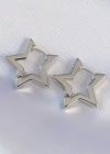 Pirinç Gümüş Renk Yıldız Küpe