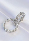 Pirinç Gümüş Renk Zincir Model Halka Küpe