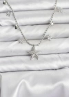 Pirinç Gümüş Renk Zirkon Taşlı Deniz Yıldızı Model Kadın Kolye