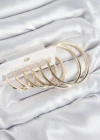 Pirinç Halka Model Gold Renk Kadın Set Küpe