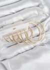 Pirinç Halka Model Gold Renk Kadın Set Küpe