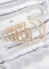 Pirinç Halka Model Gold Renk Kadın Set Küpe