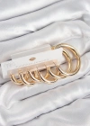 Pirinç Halka Model Gold Renk Kadın Set Küpe